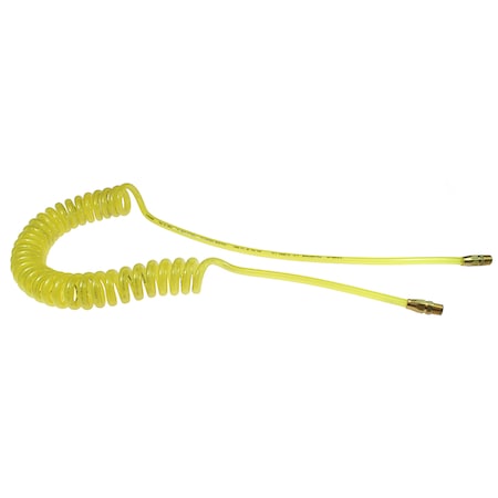 Coilhose Pneumatics Flexeel Coil 3/8 ID x 10 ft 3/8 MPT Rigid Transparent Yellow PRE38-10-TY